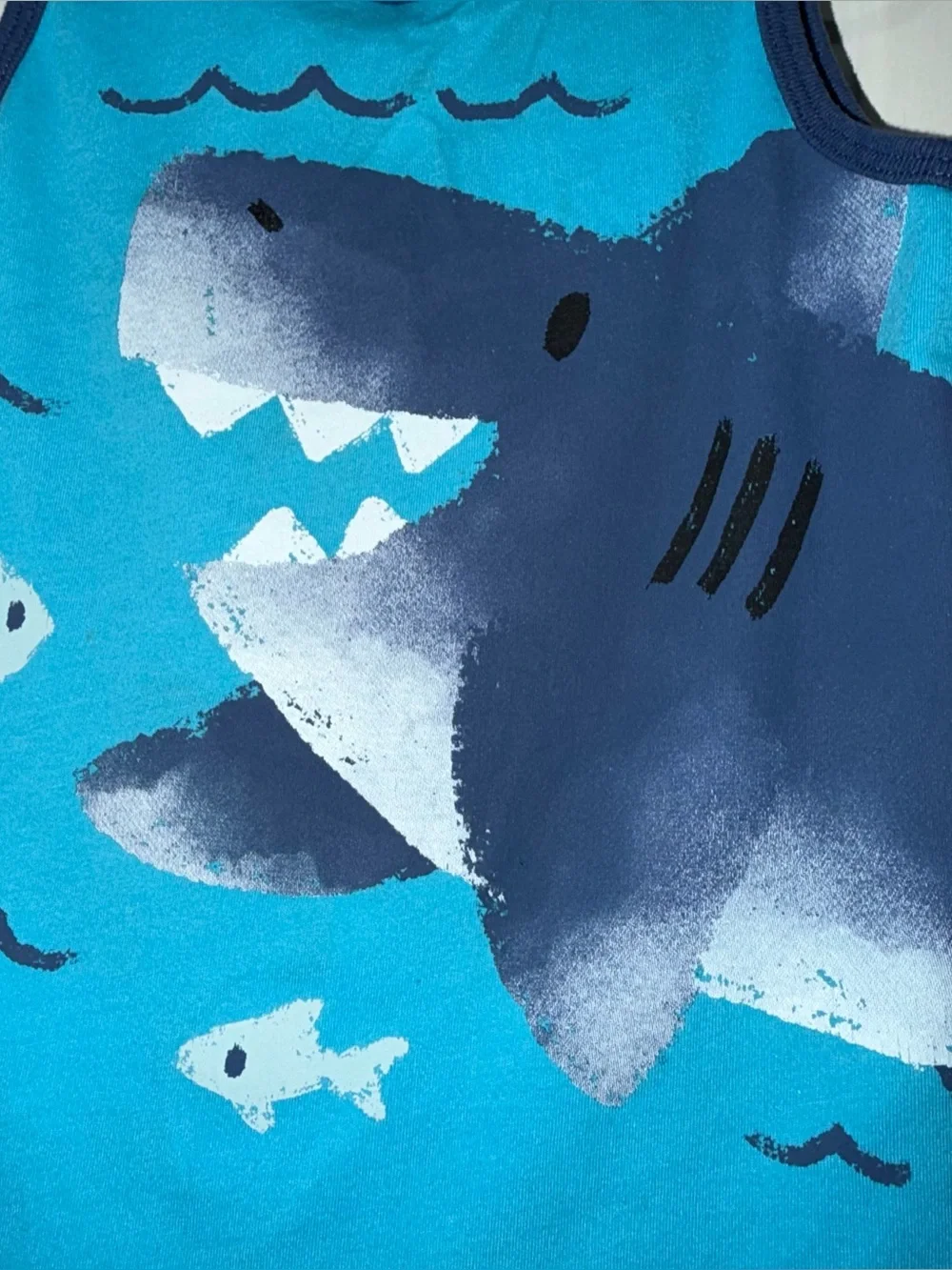 Kids boys toddler 4T tank top shirt Shark Graphic Tank Top - Blue